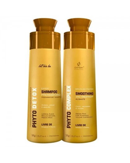 Shampoo Preparatório + Alisante Capilar Profissional para Cabelo Liso e Sem Frizz | Pack 2x1L